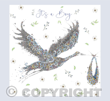Blue Stork Floral