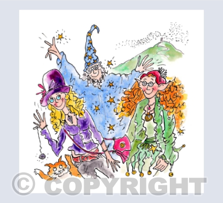 The wizard and friends - Glastonbury Town