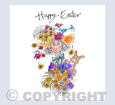 Easter bonnet and bunny - Happy Easter