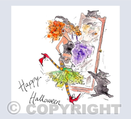 Witch dressing up with cats - Happy Halloween