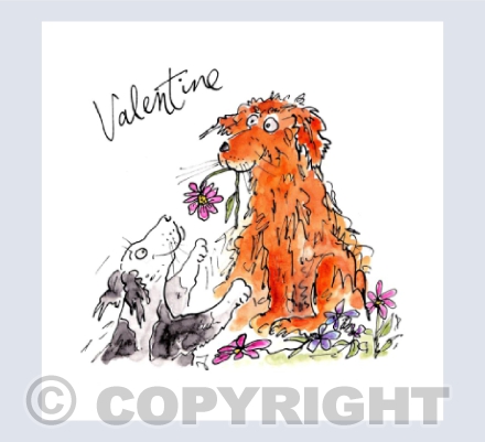 Puppies with flower - Valentine