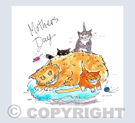 Mother cat and kittens