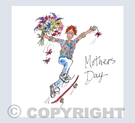 V2 - Boy on a skateboard with flowers