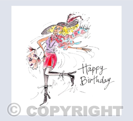 Lady in large hat - Happy Birthday