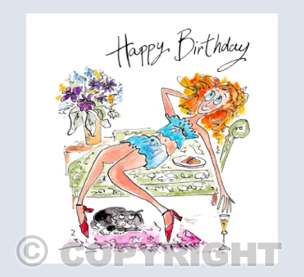 Relaxing with champagne - Happy Birthday
