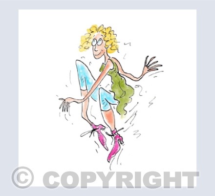Girl jumping for joy - No message