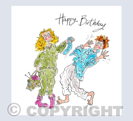 Couple, hand knits - Happy Birthday