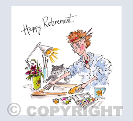 Lady artist at work - Happy Retirement