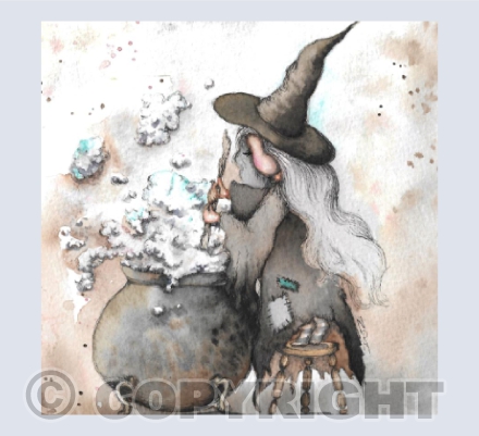 Witches Brew square greeting card