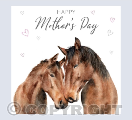 Horse Mum & Foal - Happy Mother's Day