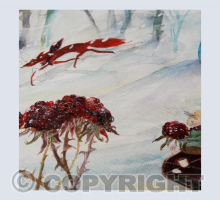 Mouse and raspberries