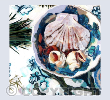 Colourful Kitchen Pine and Seashells I