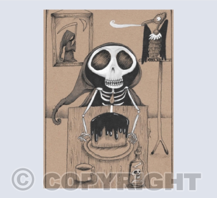 Death Cake Greetings Card