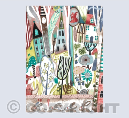 Woodland creatures in town - Art by Doz