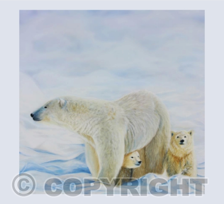 Our First Christmas - A Polar Bear Pastel Painting