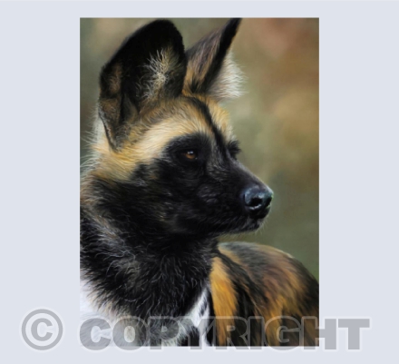 The Guardian - African Wild/Painted Dog Pastel Painting