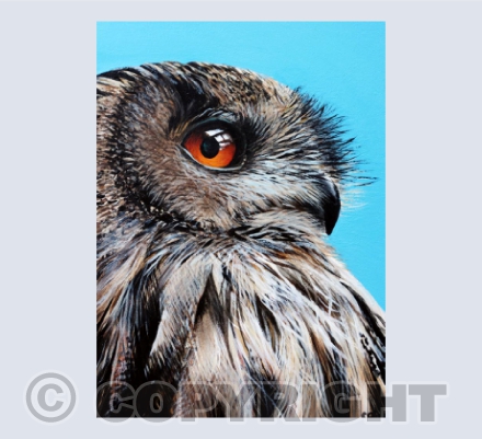 Contemplation - A painting of a European Eagle-owl