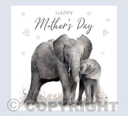 Elephant Mum & Baby - Happy Mother's Day