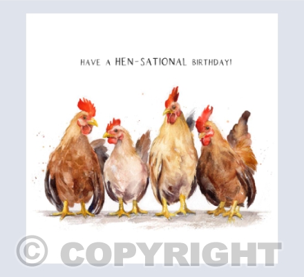 'Hensational Friends' - Watercolour Painting