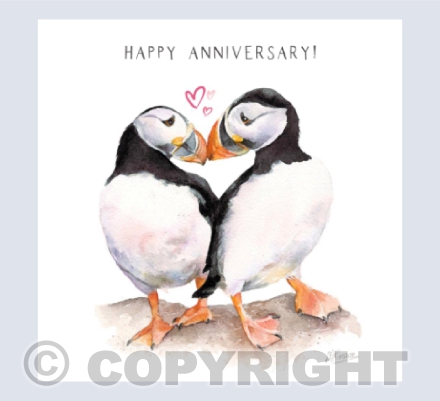 Puffin Love - Anniversary Card.