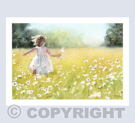 Daisy Girl - Watercolour Painting