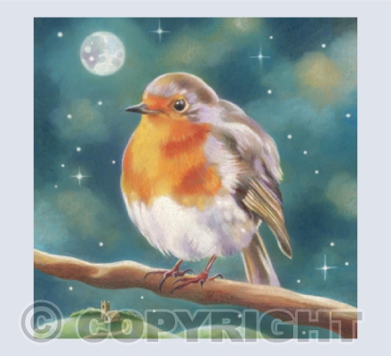Robin on a Full Moon Night