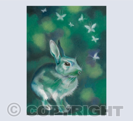 Rabbit with butterflies