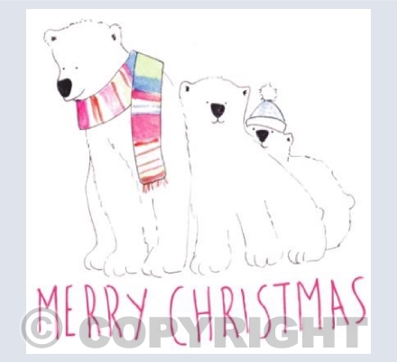 Christmas Polar Bears Card 
