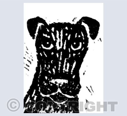 Fox Terrier Linocut