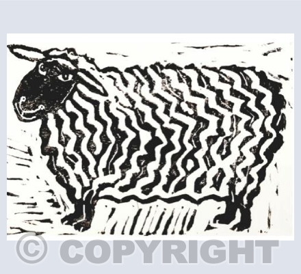 Sheep Linocut