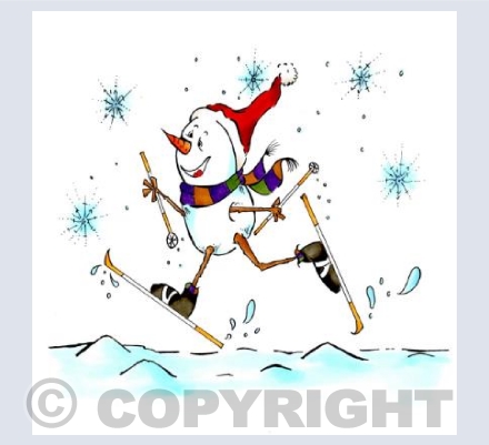 Skiing Snowman
