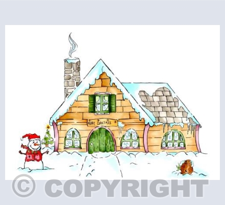Christmas Log Cabin - Day Scene