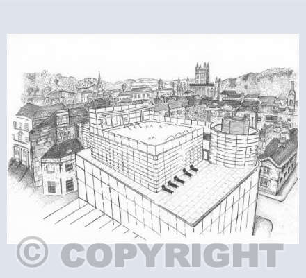 Thermae Bath Spa - Roof Top Pool ( B&W)