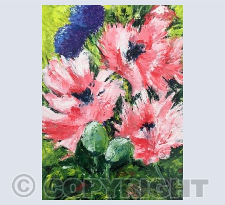 Ragged Poppies with Alliums