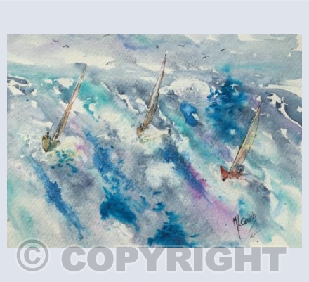 Three Yachts A 'Sailing!