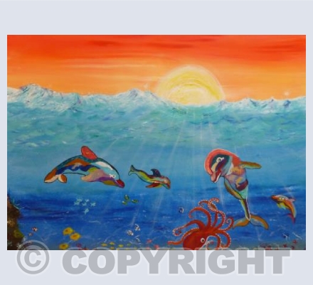Dolphins at play