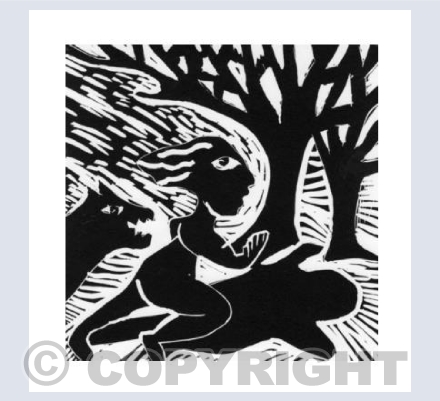 'Girl, blackdog and shadow'