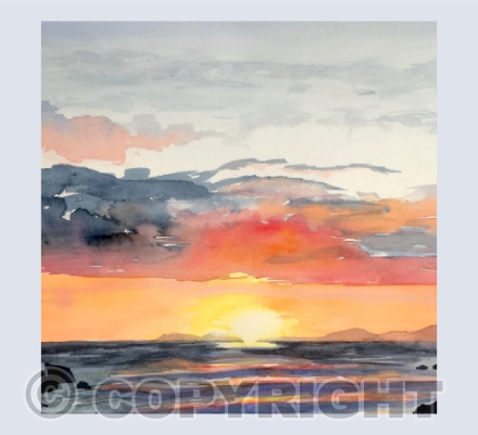 Sunset over False bay, Cape Town