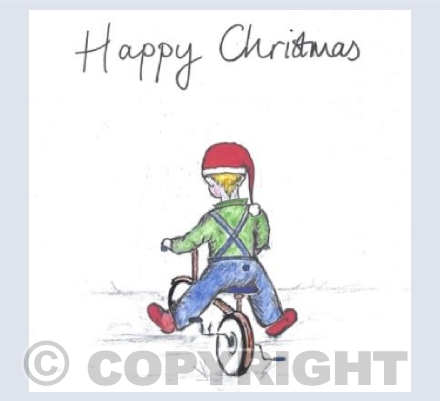 Christmas happiness on a bike