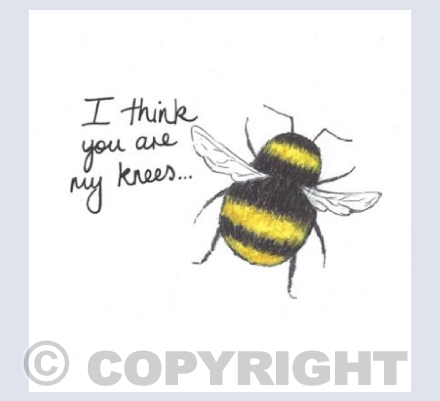 'I think you are my knees'... cute bee card! 