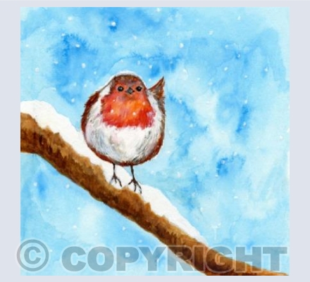 Peaceful Robin in the snow 
