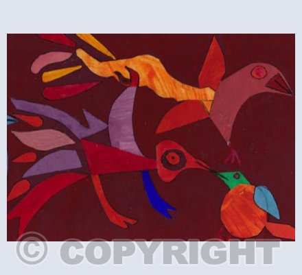 Four Birds in a Tizz (detail)