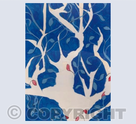 Tree in Cream and Blue (Tree number 7)