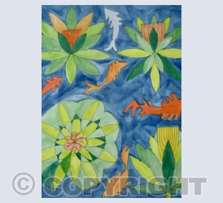 Study of the Fish Pond at Cedar Court