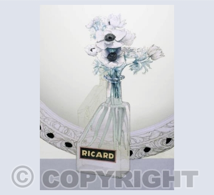 Anemone's, Ricard Water Bottle & Circular Mirror.