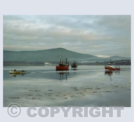 Fishing Boats Leaving at Dawn, Dingle Bay, Eire.