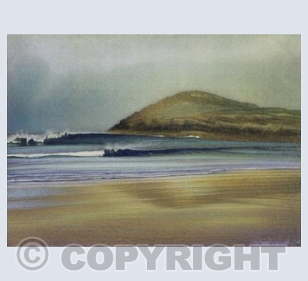 Early Morning - Rams Nose, White Sands, Pembrokeshire. Water Colour Painting.