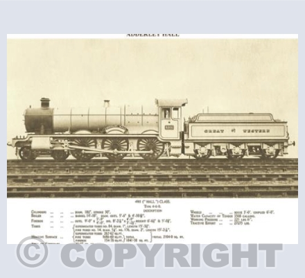 Adderly Hall. 4901 (hall Class) Type 4-6-0.