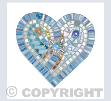 Blue Mosaic Heart