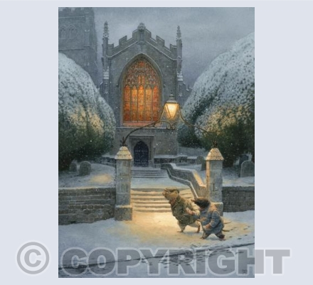 Ratty and Mole Walking Home at Christmas